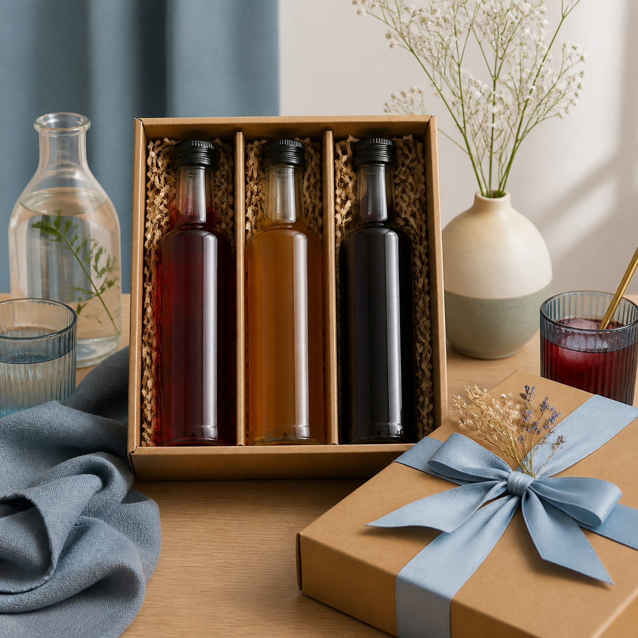Siroopset als feestelijk gastcadeau · Zomaar voor je partner