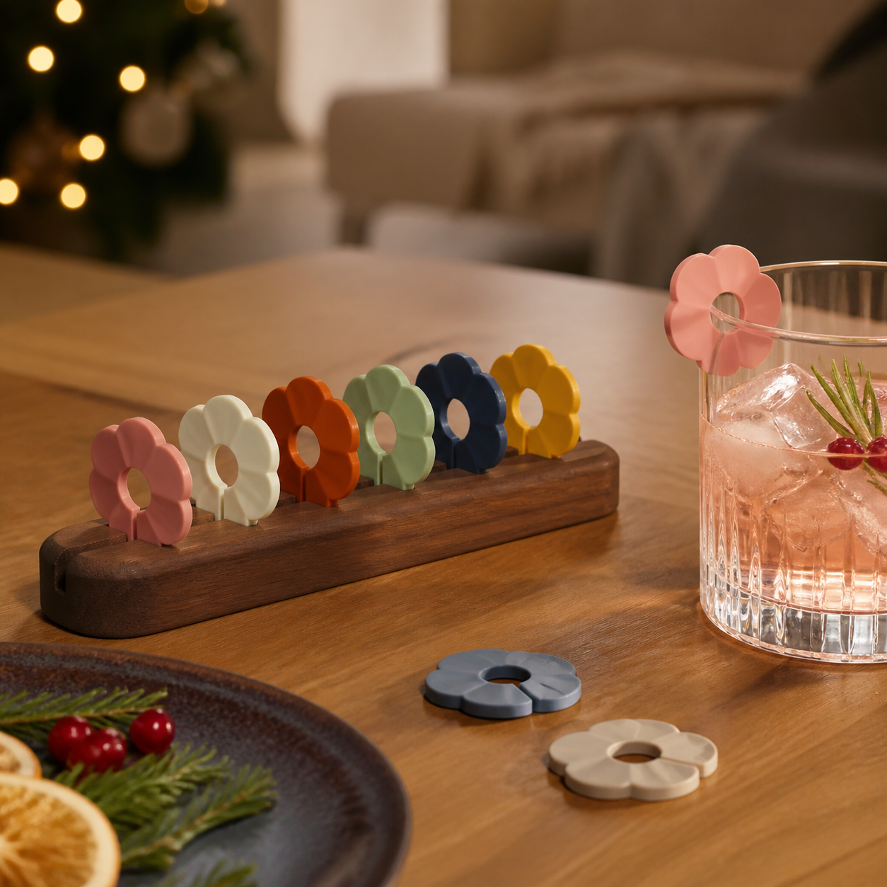 Glasmarkers om nieuwe drankjes te mixen · Kerst voor een vriend
