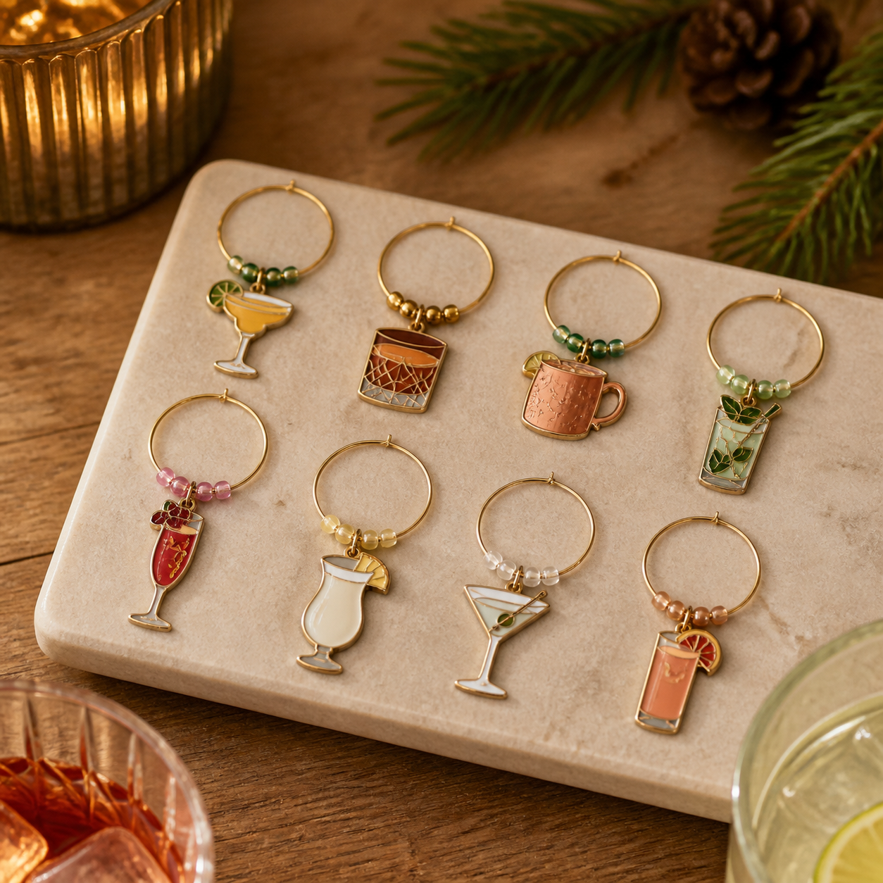 Glasmarkers voor cocktail- en mocktailfans · Kerst voor een vriend