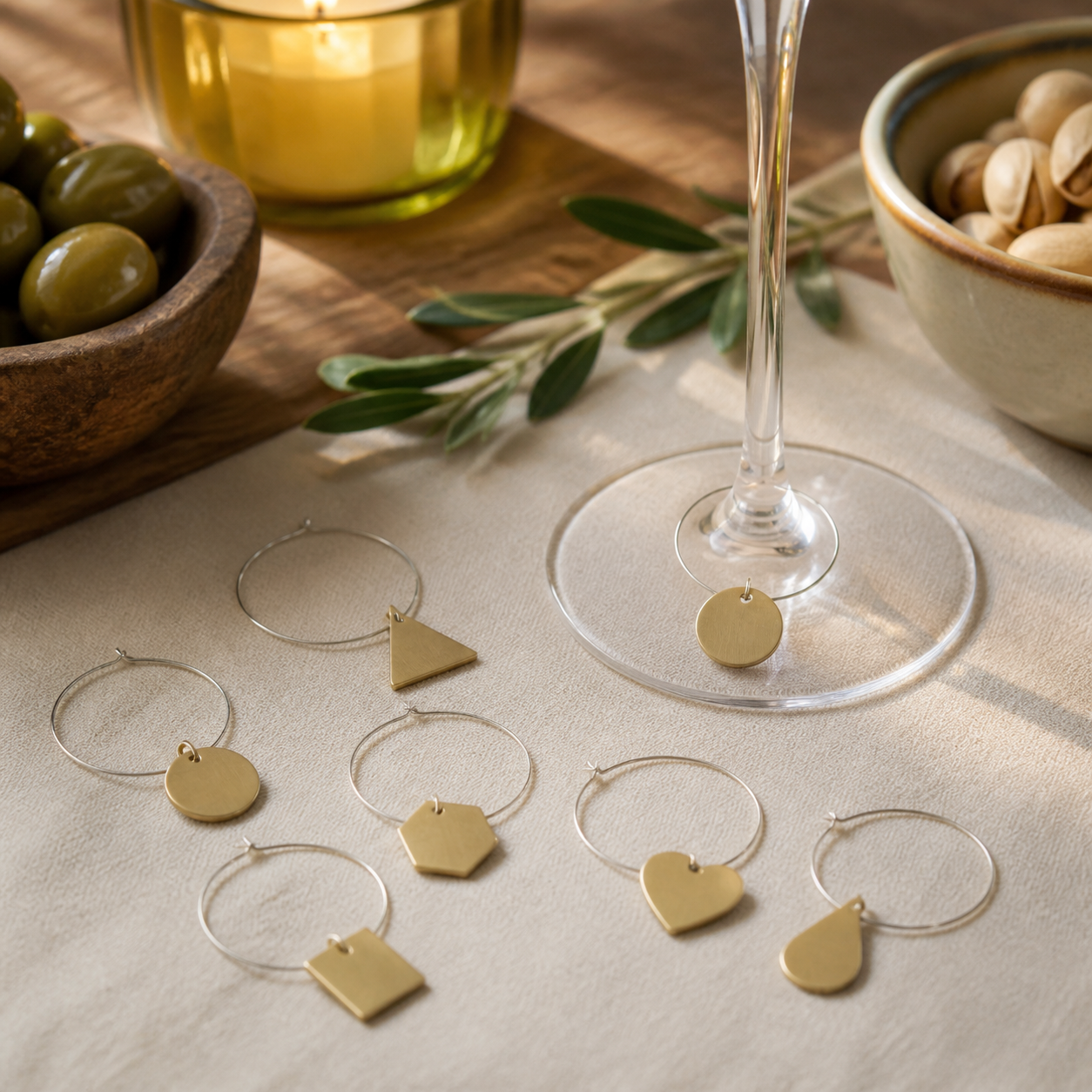 Glasmarkers voor een avond met vrienden · Housewarming voor een vriend