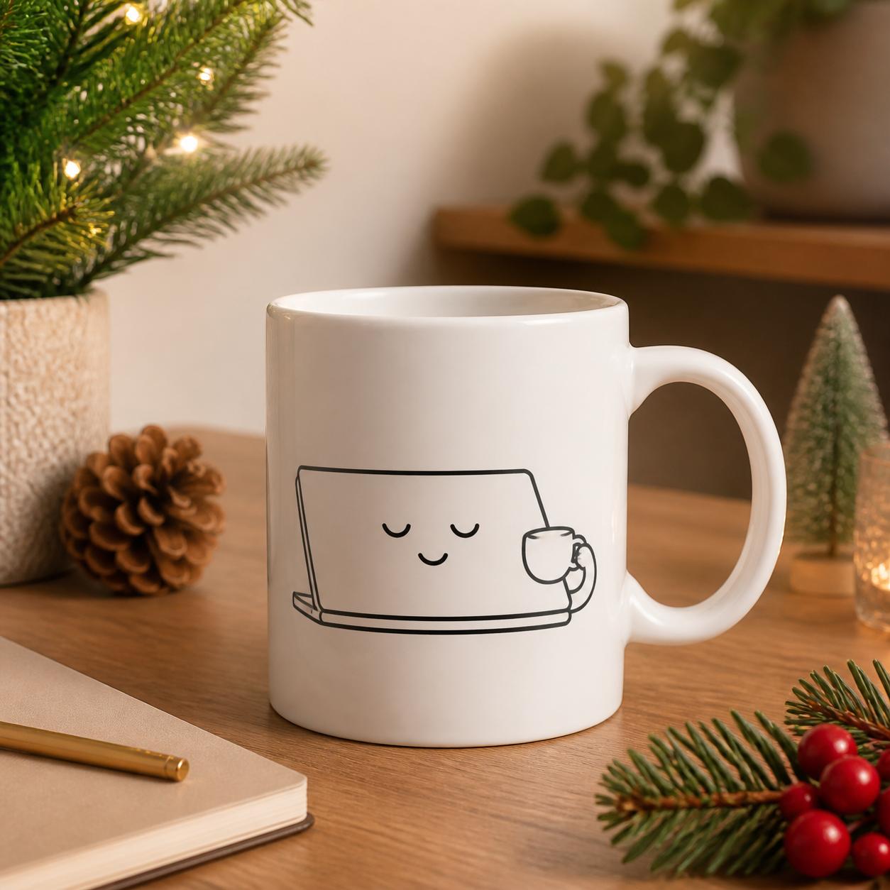 Grappige kantoormok voor de thuiswerkplek · Kerst voor een collega