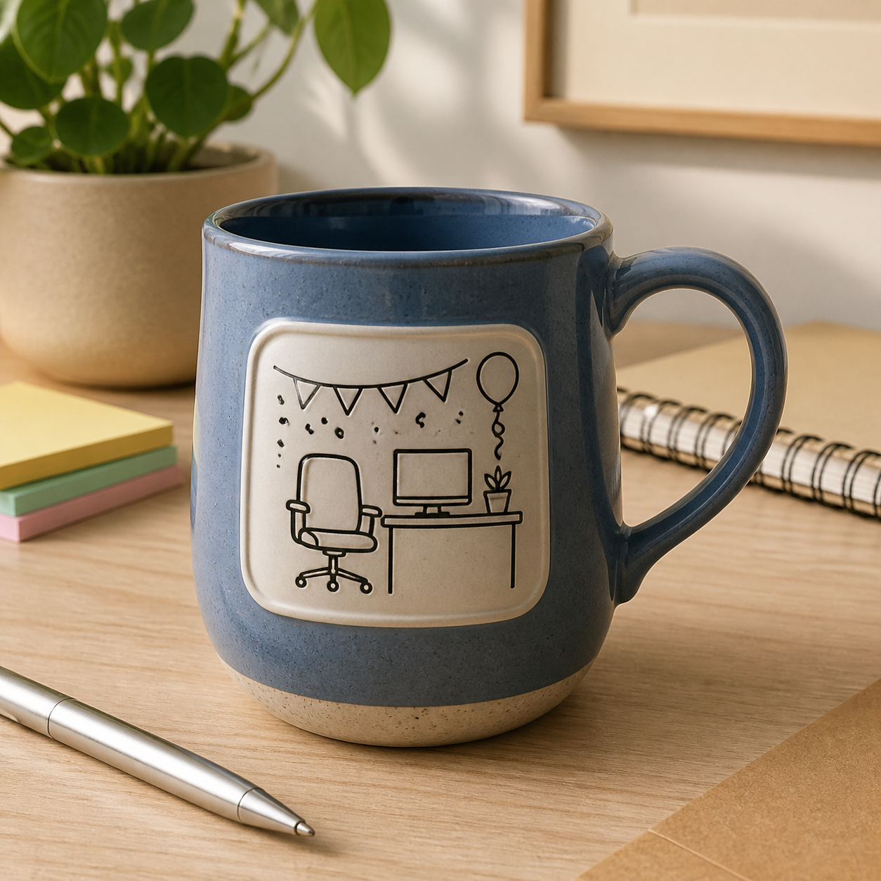 Grappige kantoormok voor een geslaagde afscheidsdag · Verjaardag voor een collega