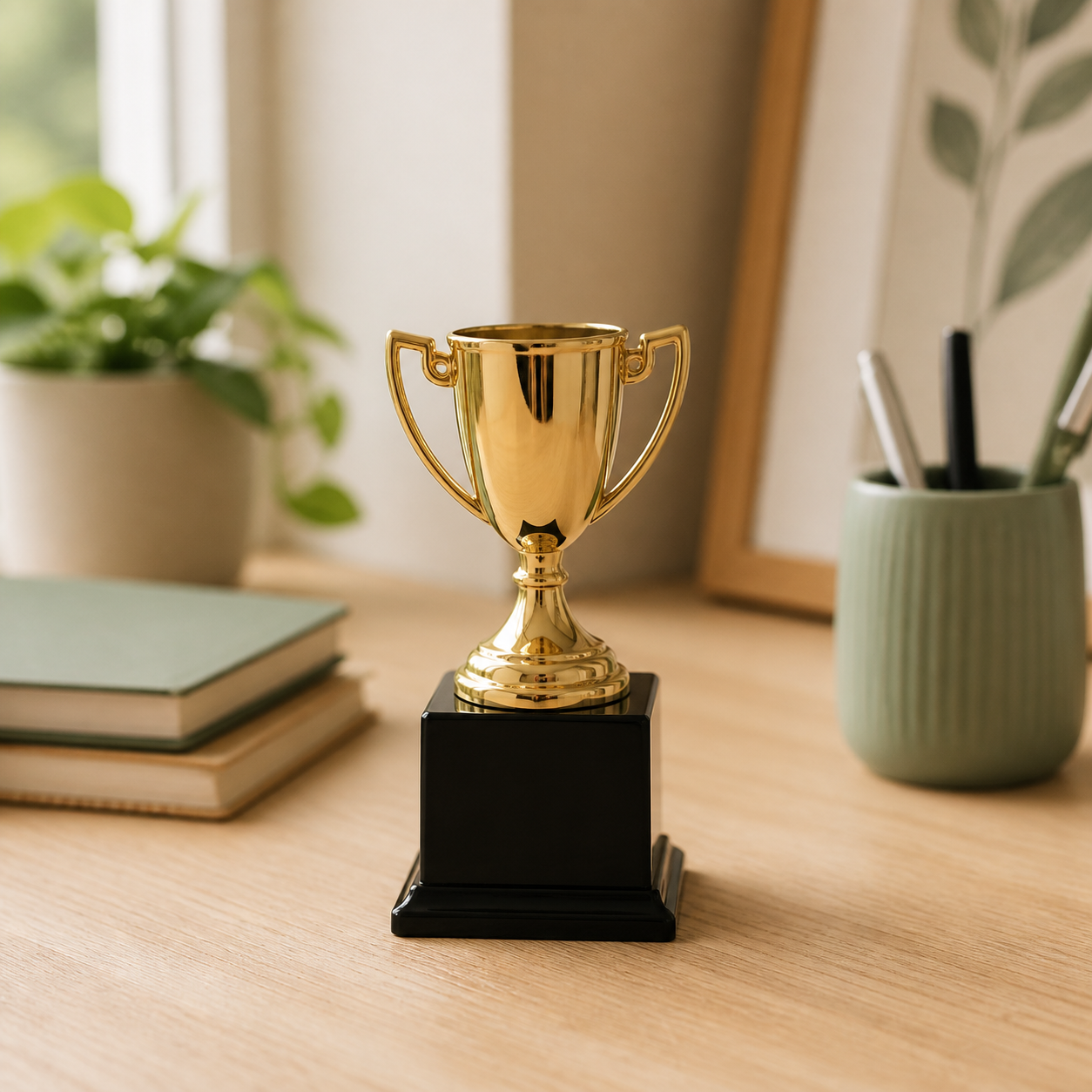 Mini trofee voor een geslaagde afscheidsdag · Verjaardag voor een collega