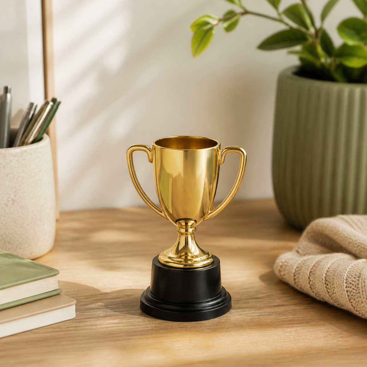 Mini trofee voor een luchtige werkdag · Zomaar voor een kennis