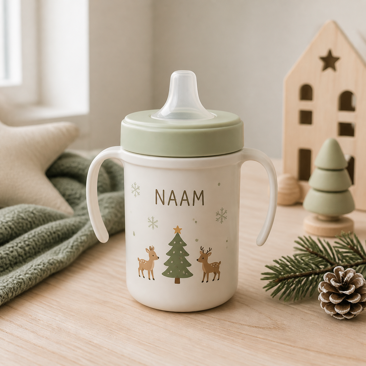 Tuitbeker met een persoonlijke opdruk · Kerst voor een kind