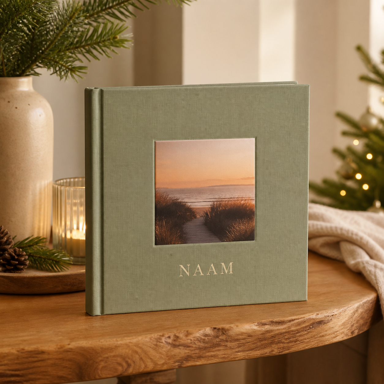 Herinneringsboek met naam of eigen foto · Kerst voor je partner