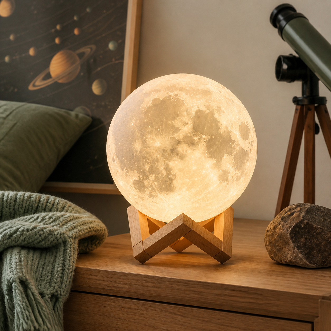 Maanlamp voor ruimtefans · Verjaardag voor familie